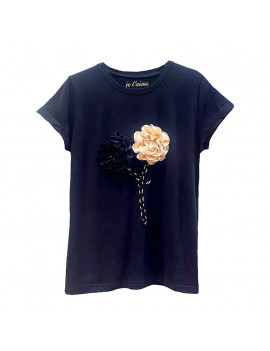 T-SHIRT ROSE NERO