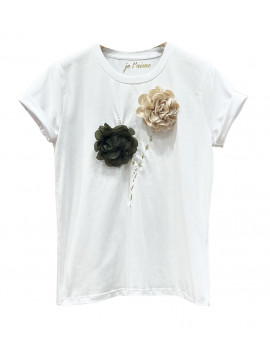 T-SHIRT ROSE VERDE/BEIGE