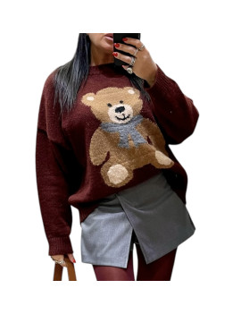 PULL TEDDY BORDEAUX