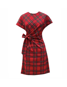 ABITO NODE TARTAN ROSSO