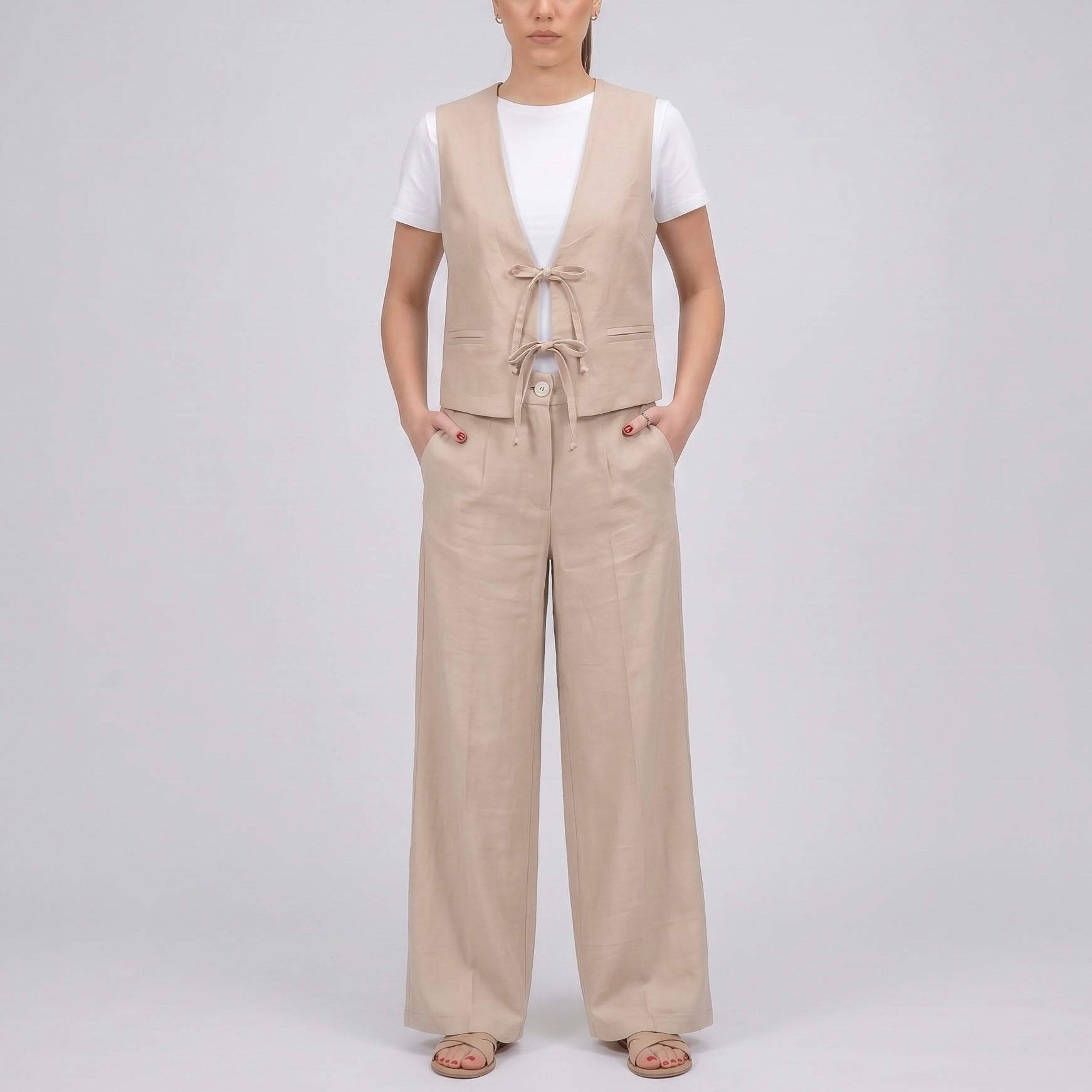 SOUTHLAB GILET CREPE NODI
