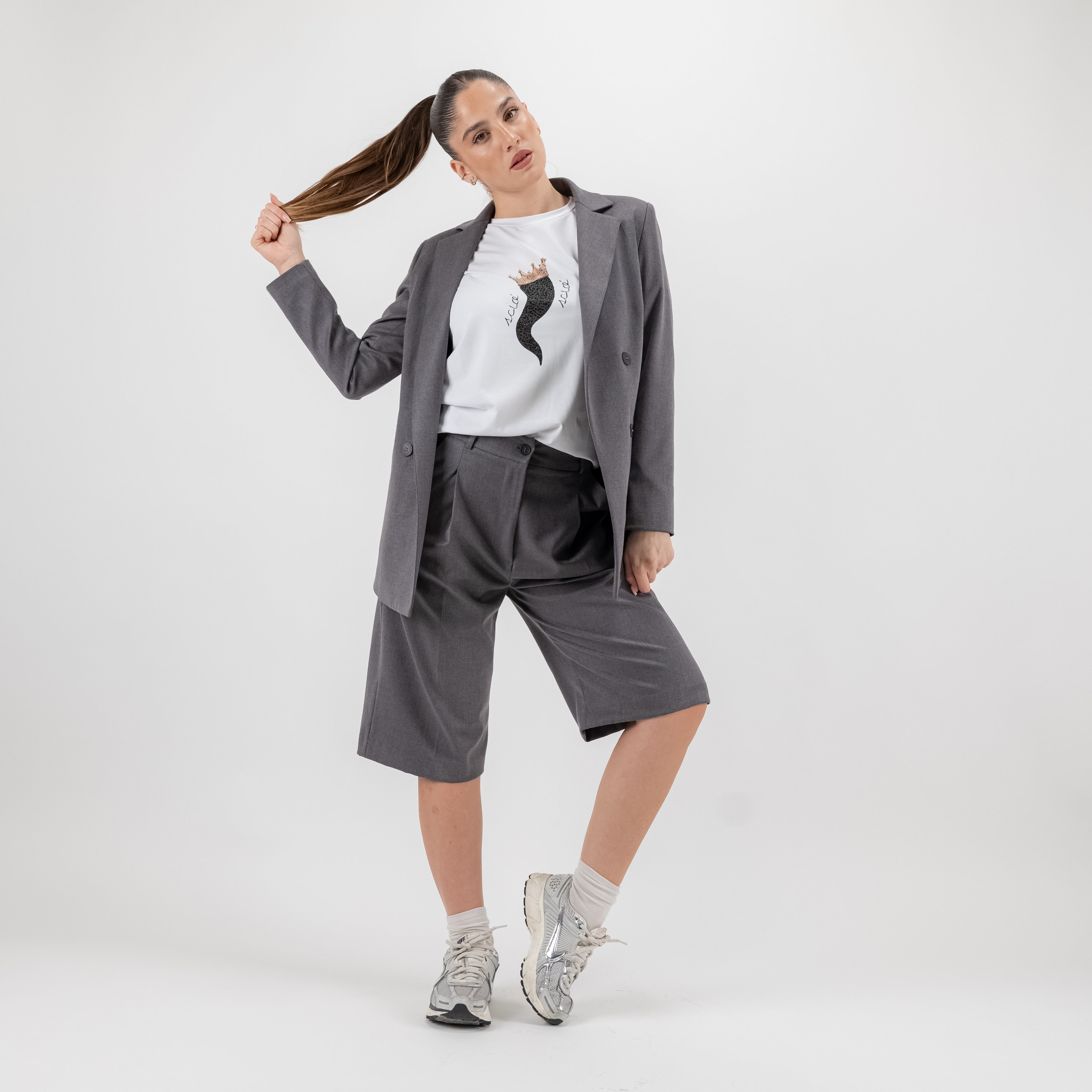 JETAIME BERMUDA WOOL GRIGIO