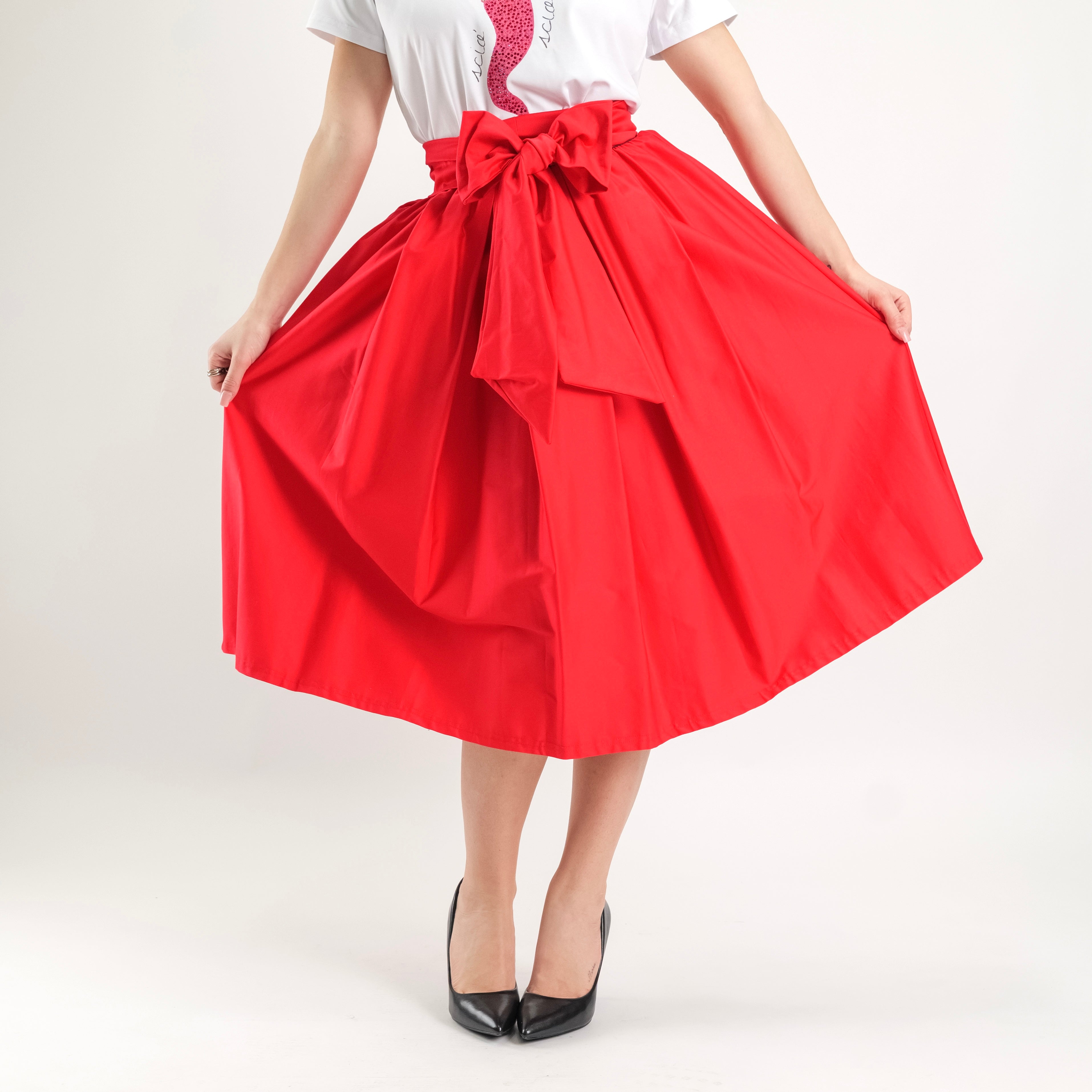 SARTORIA GONNA ECOLE ROSSO