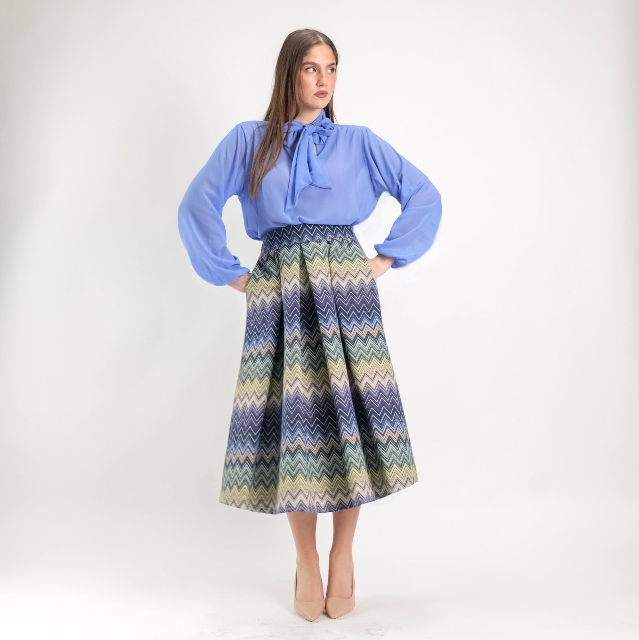 SARTORIA GONNA BROCCATO MISSONI BLU