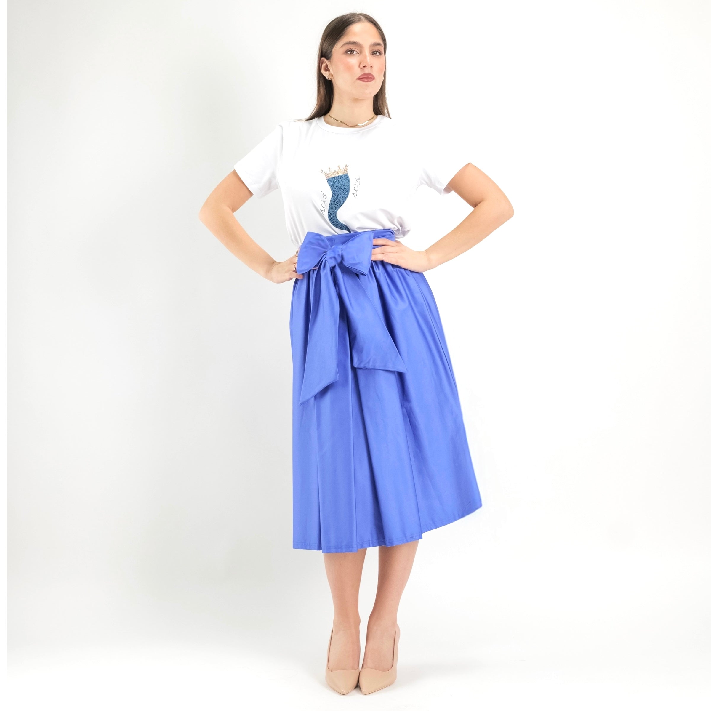 SARTORIA GONNA ECOLE BLU LAVANDA