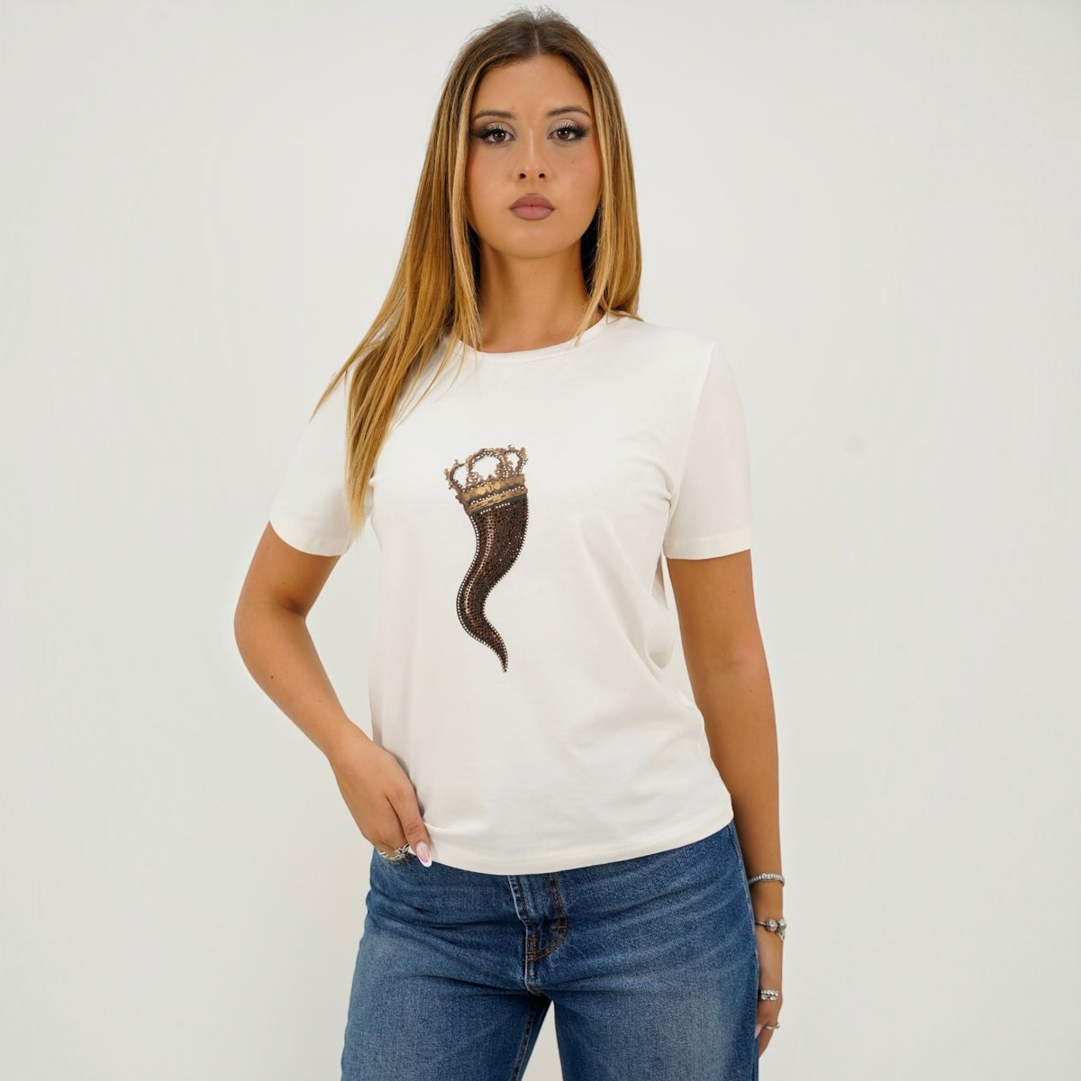 SOUTHLAB T-SHIRT HORN STRASS