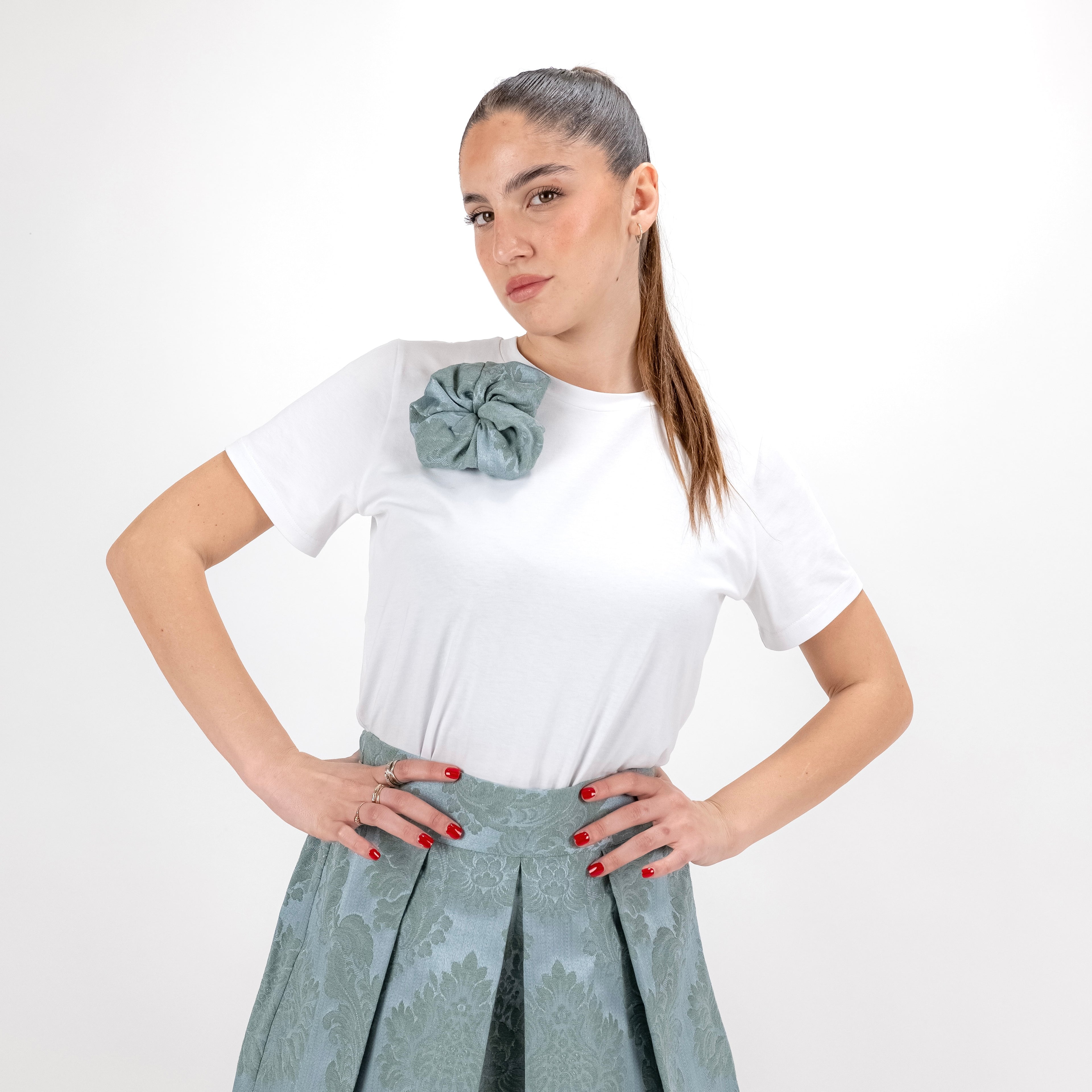 SARTORIA T-SHIRT DAMASCO MENTA