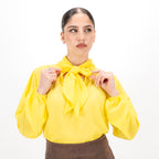 SARTORIA BLUSA FIOCCO GIALLO