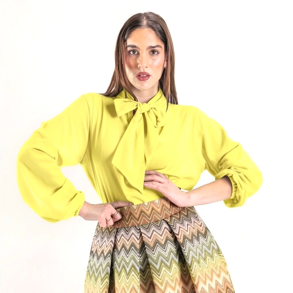 SARTORIA BLUSA FIOCCO GIALLO