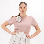 SARTORIA T-SHIRT DAMASCO AVORIO