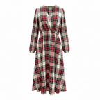 SARTORIA ABITO KIMONO LUNGO TARTAN PANNA