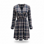 SARTORIA ABITO KIMONO TARTAN BLU