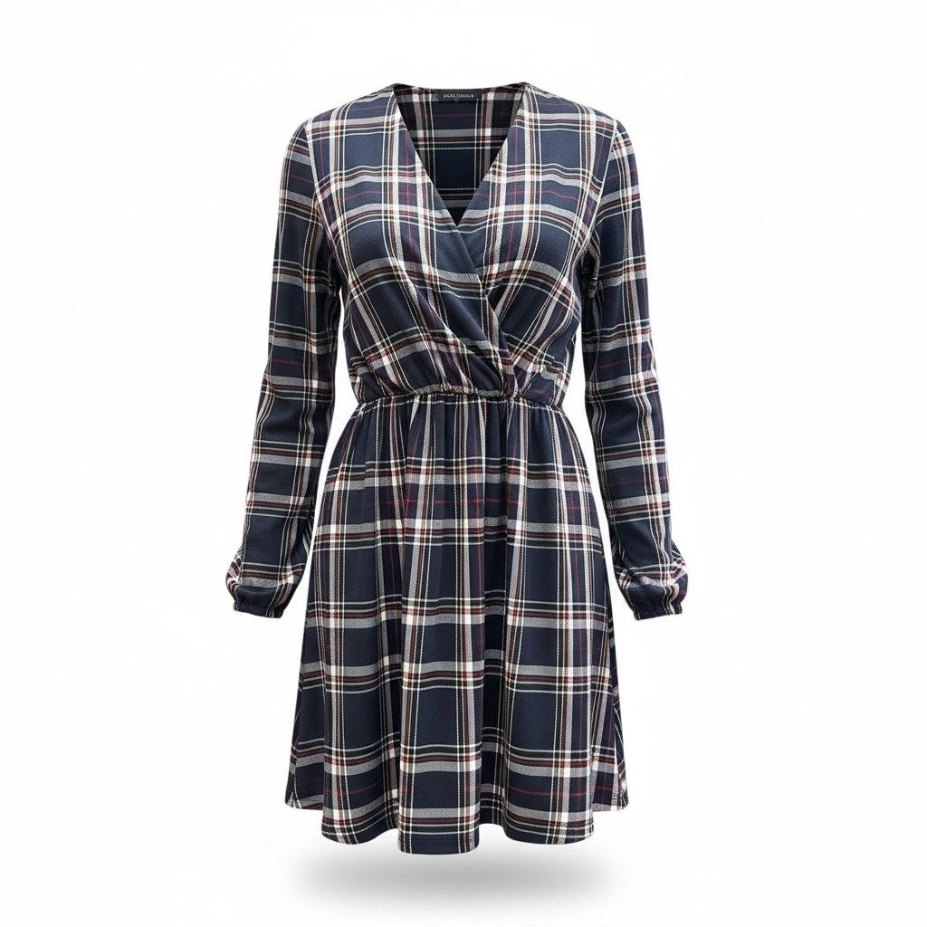 SARTORIA ABITO KIMONO TARTAN BLU