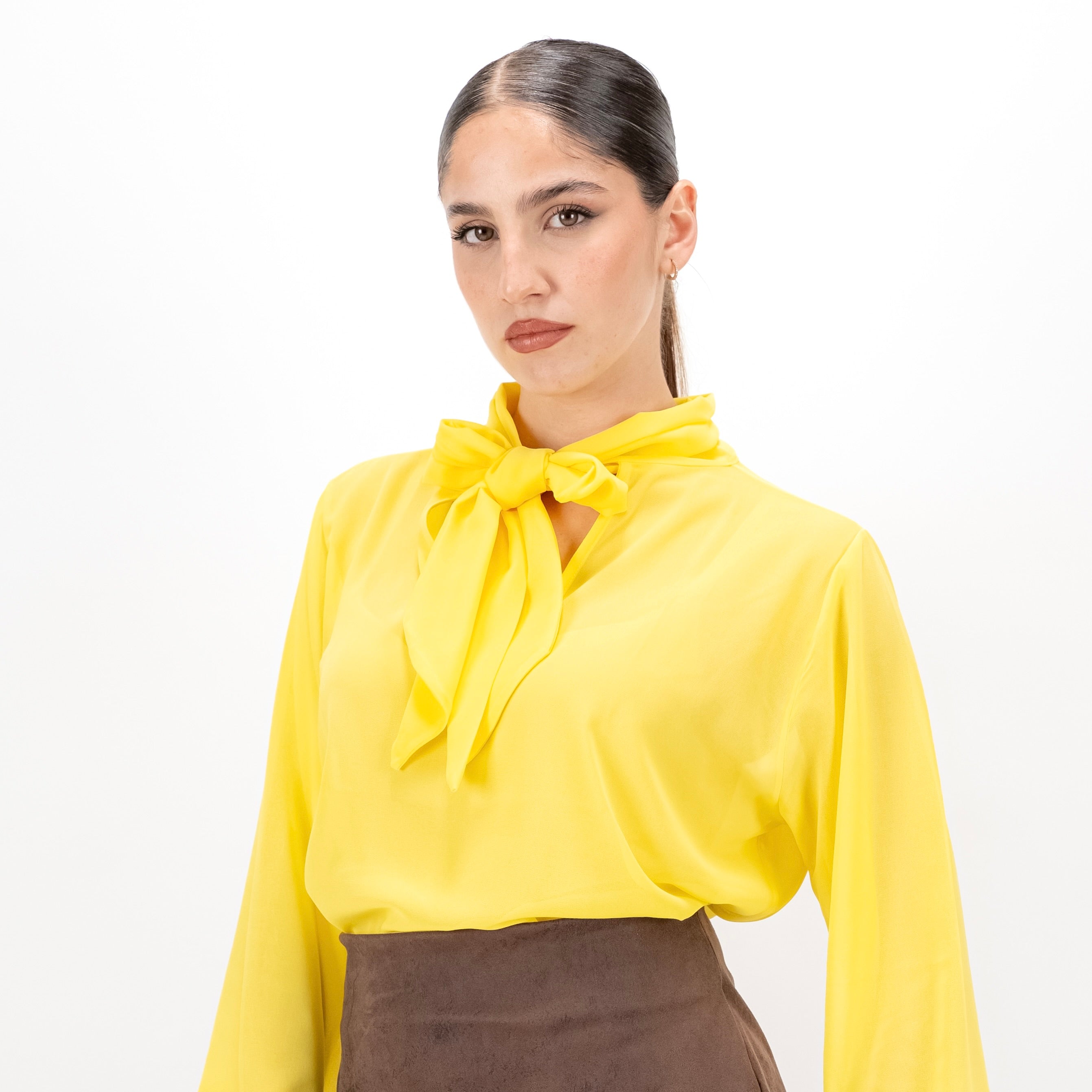 SARTORIA BLUSA FIOCCO GIALLO