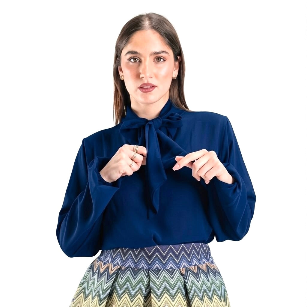 SARTORIA BLUSA FIOCCO BLU