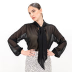 SARTORIA BLUSA FIOCCO NERO