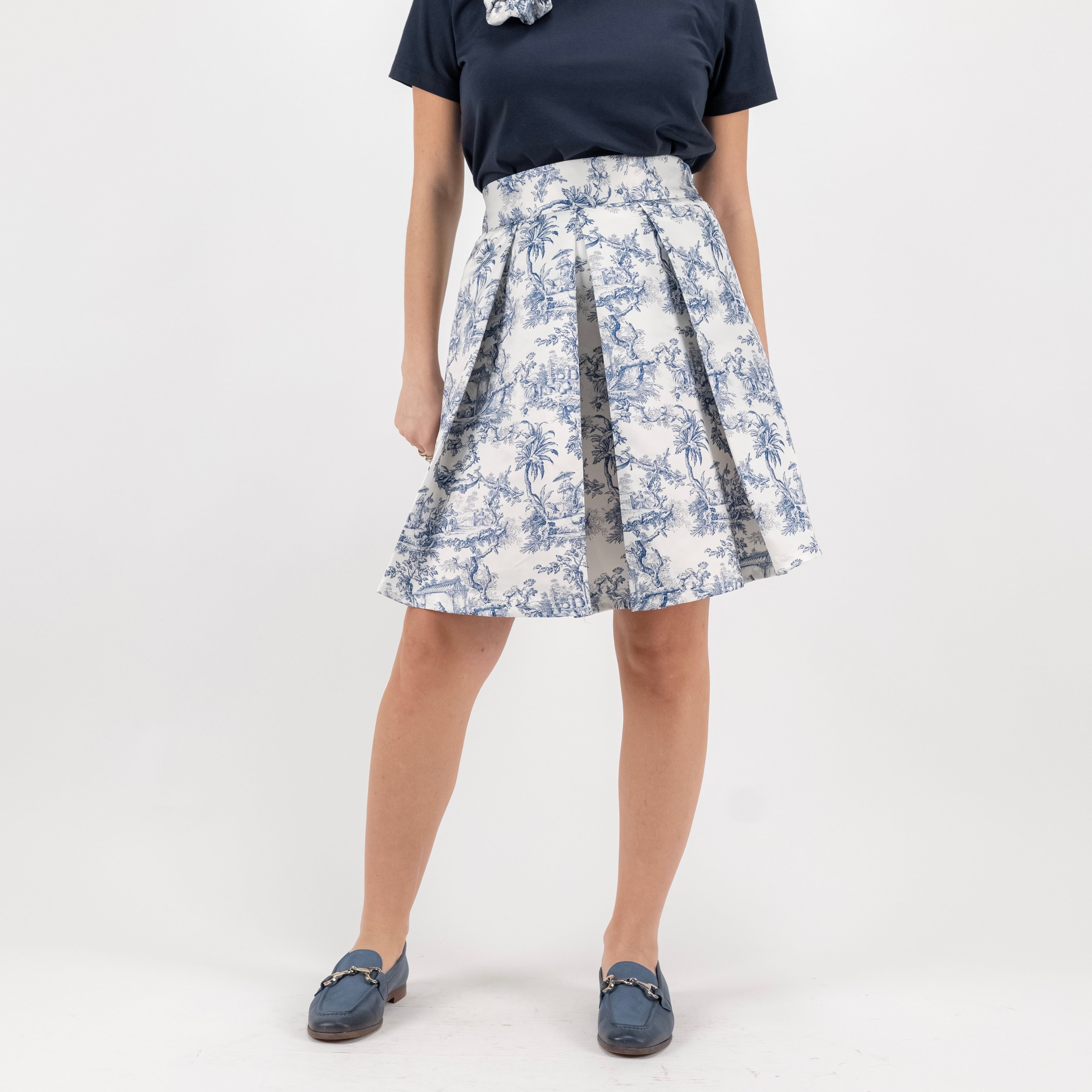 SARTORIA GONNA MINI TOILE BLU