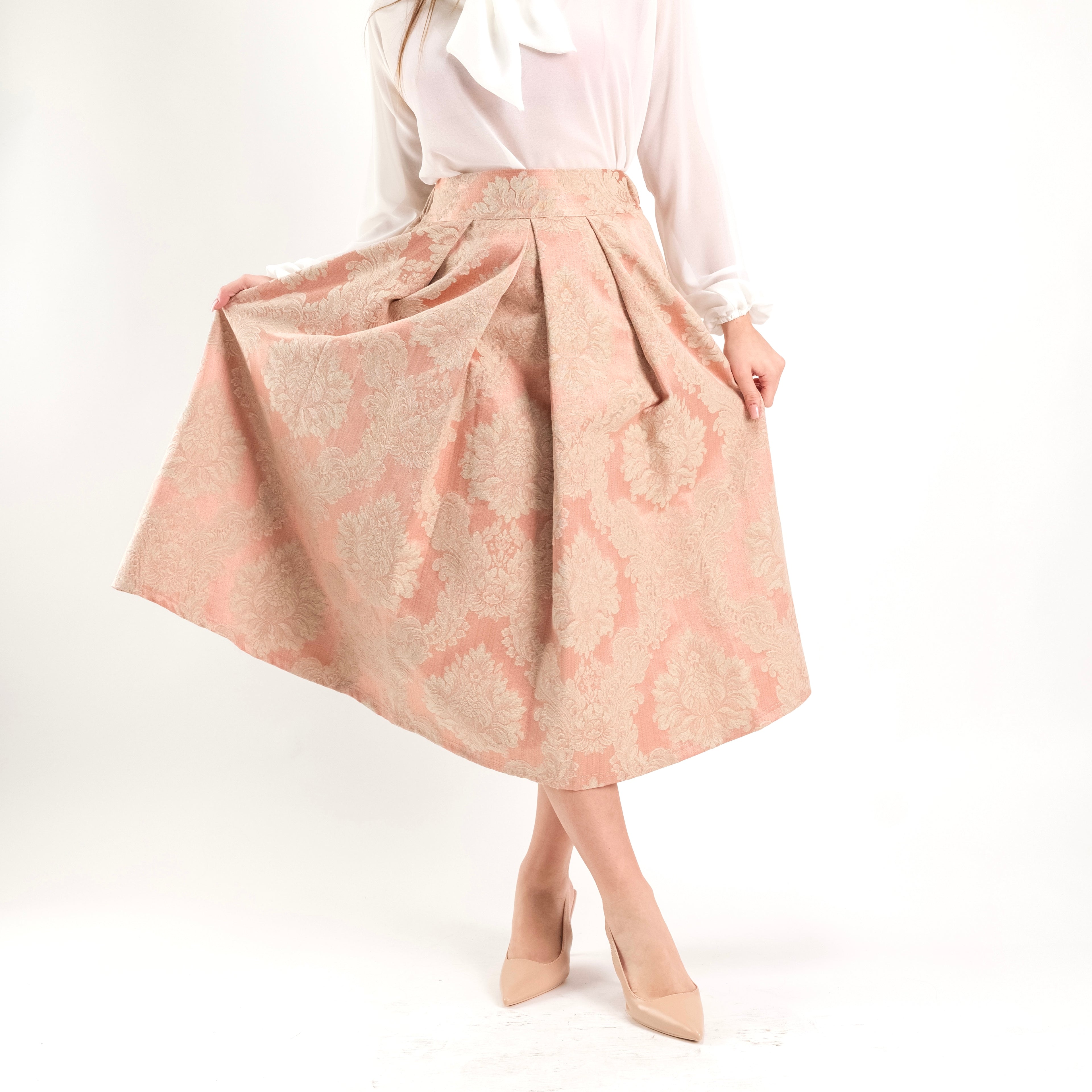 SARTORIA GONNA DAMASCO ROSA