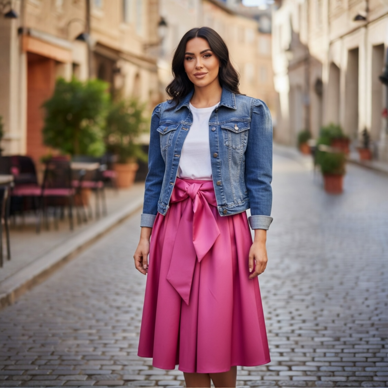 SARTORIA GONNA ECOLE FUCSIA