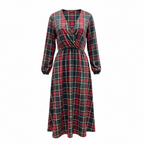 SARTORIA ABITO KIMONO LUNGO TARTAN VERDE