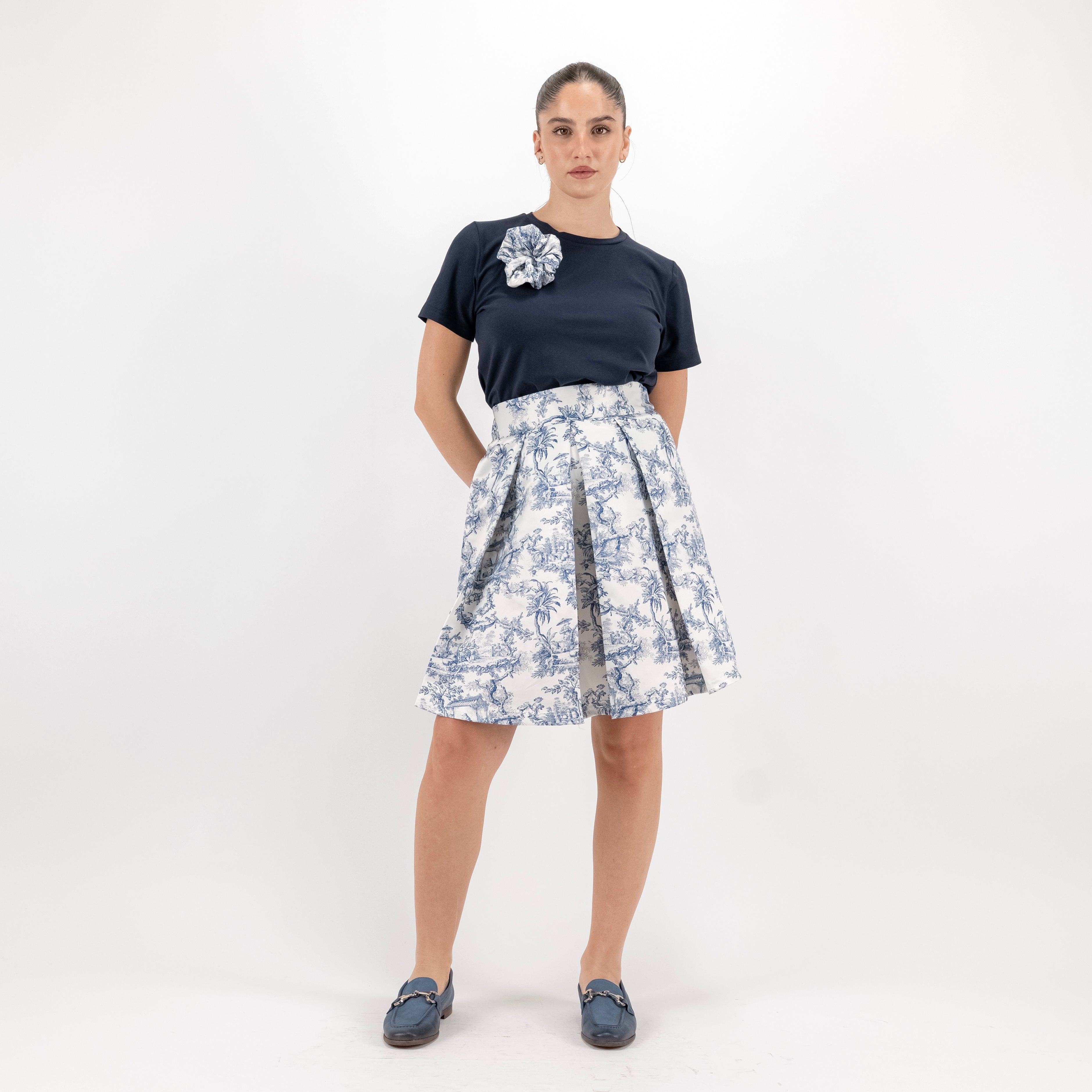 SARTORIA GONNA MINI TOILE BLU