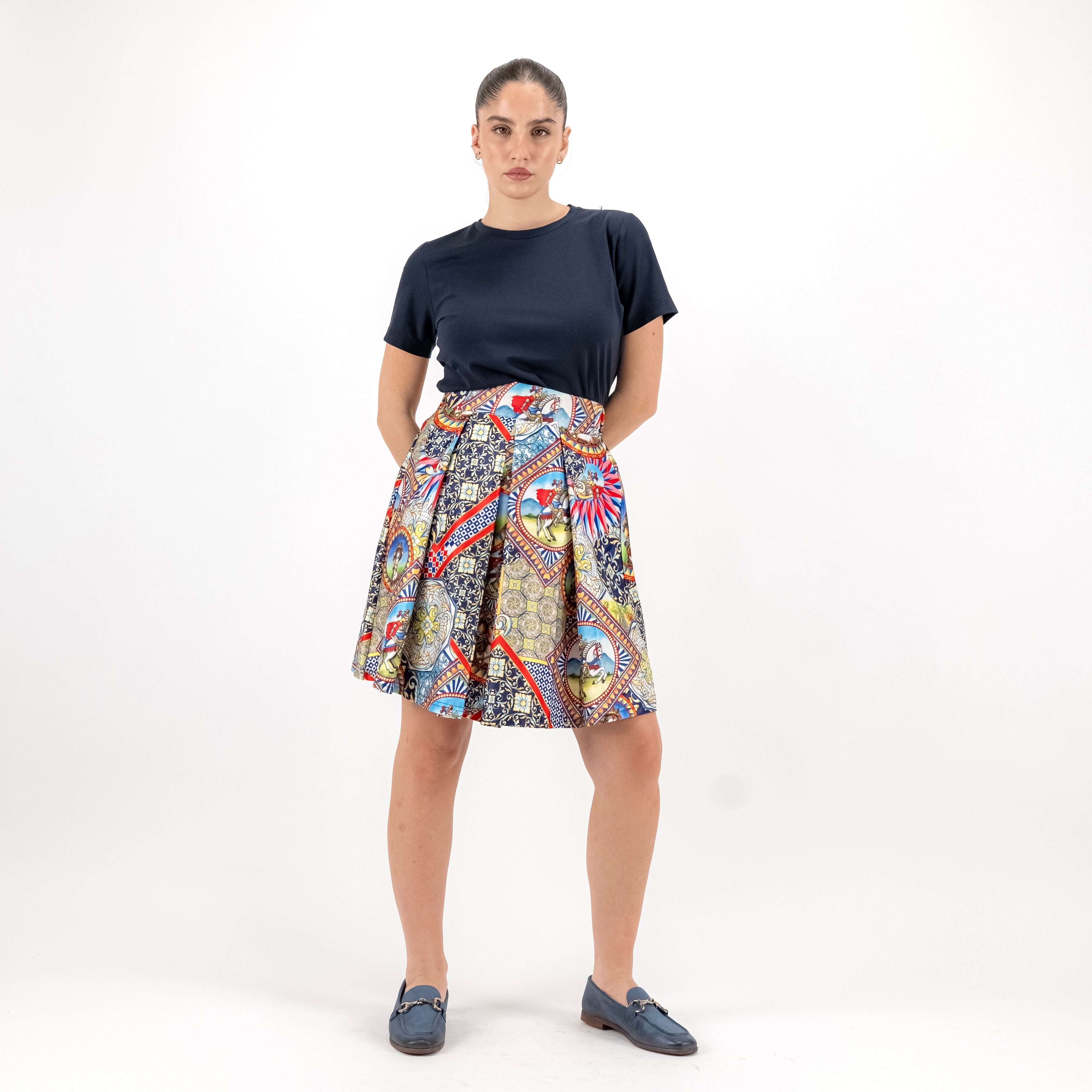 SARTORIA GONNA MINI PALERMO BLU