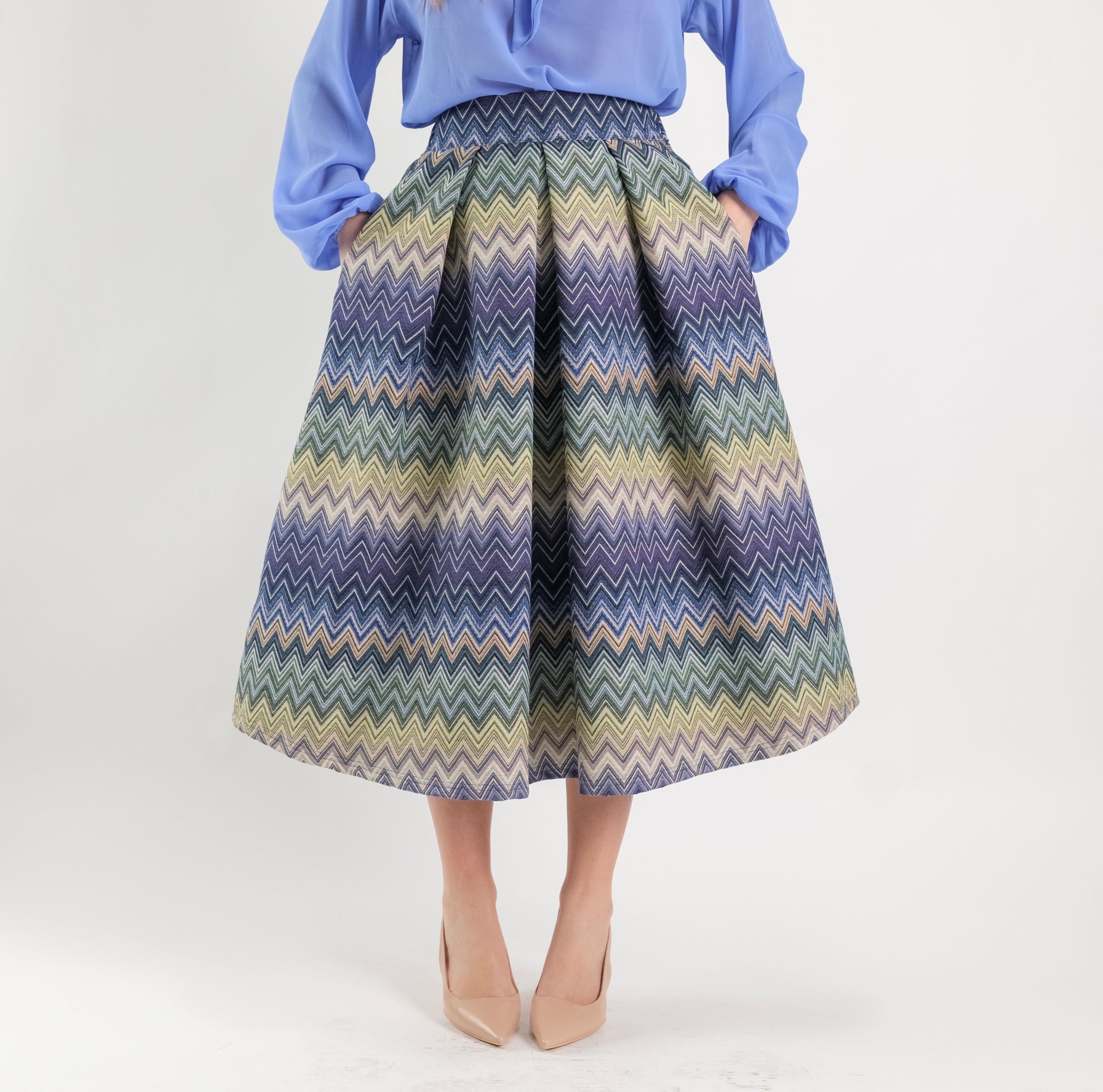SARTORIA GONNA BROCCATO MISSONI BLU