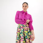 SARTORIA BLUSA FIOCCO FUCSIA