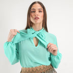 SARTORIA BLUSA FIOCCO MENTA