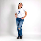 JETAIME T-SHIRT FLOWER HORN BLU