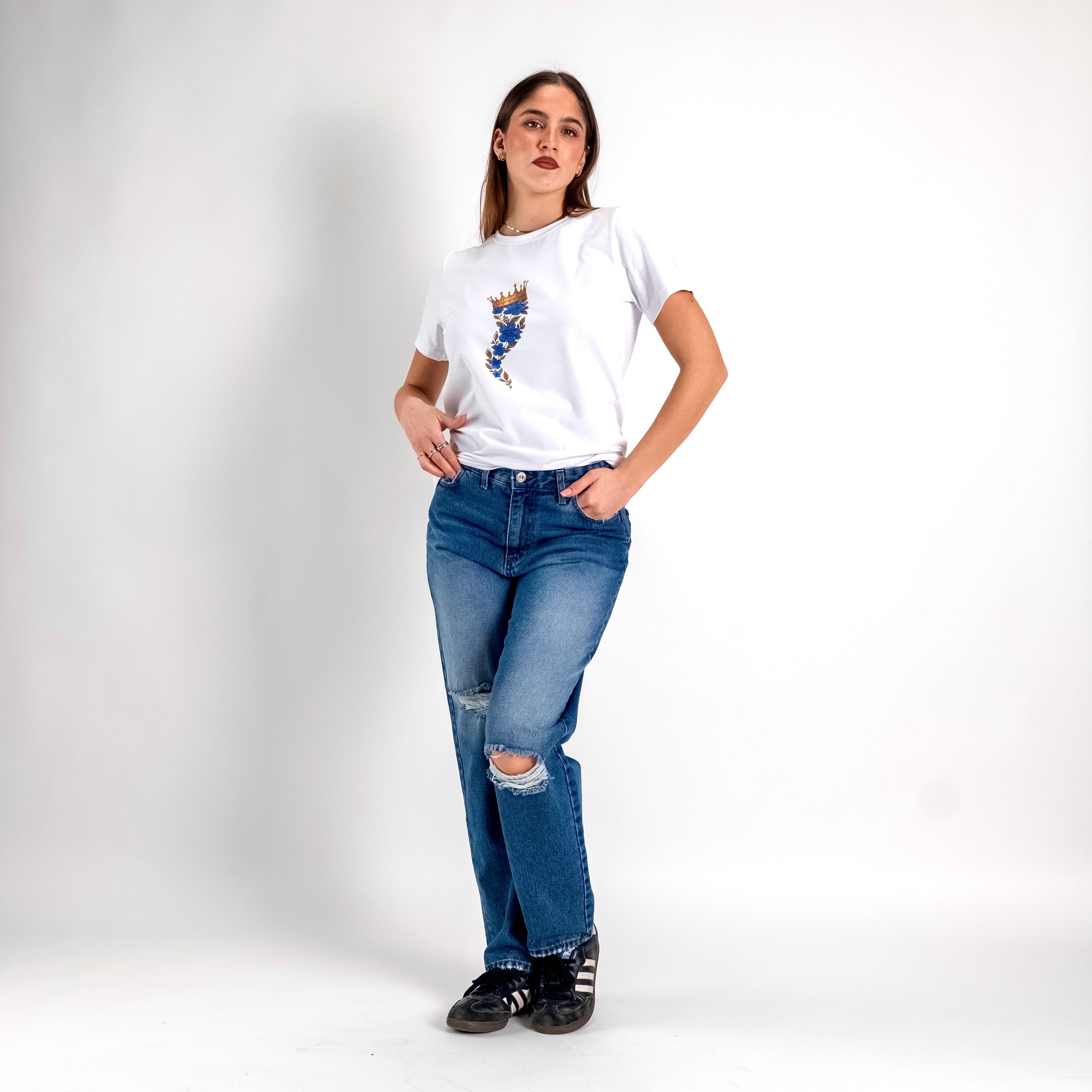 JETAIME T-SHIRT FLOWER HORN BLU