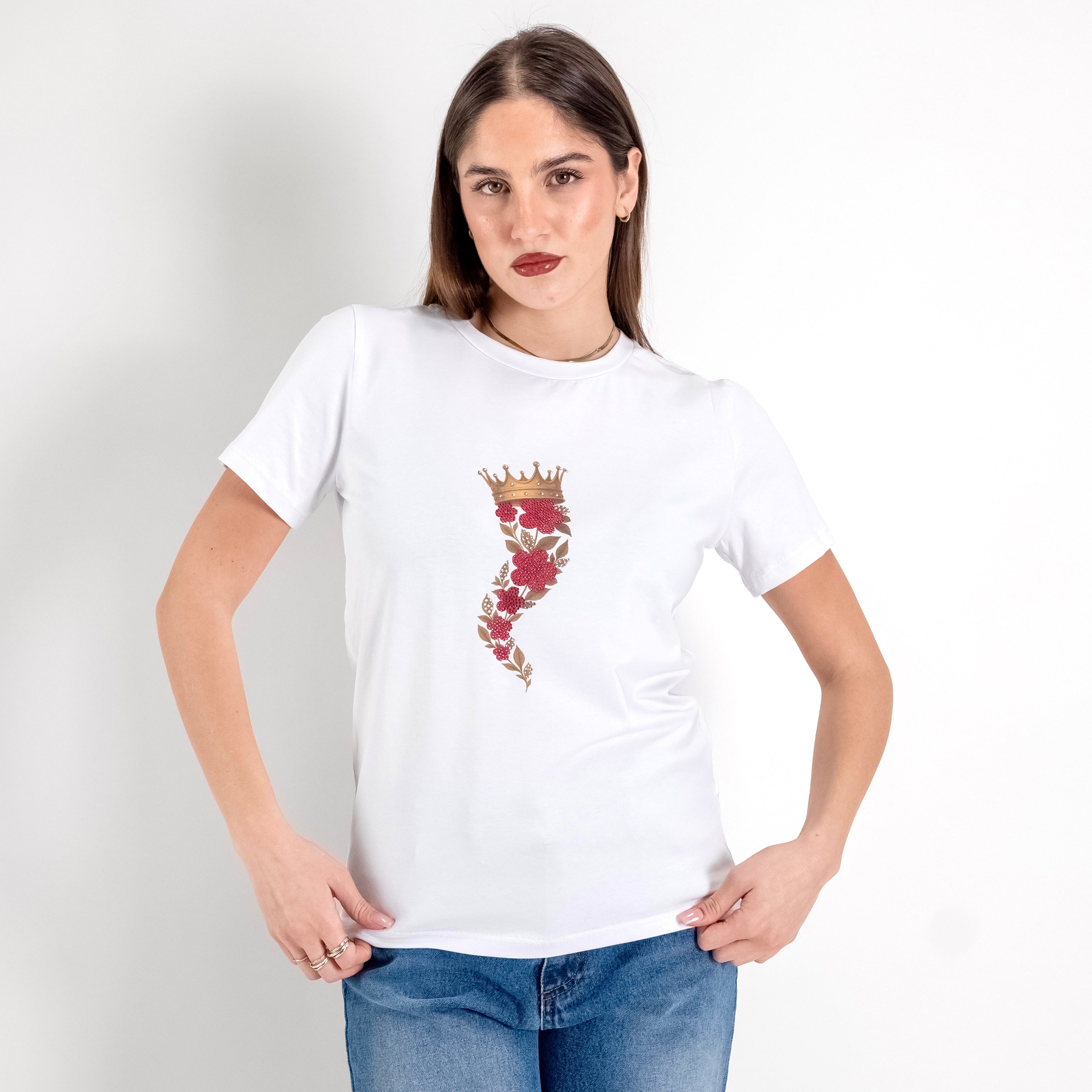 JETAIME T-SHIRT FLOWER HORN ROSSO