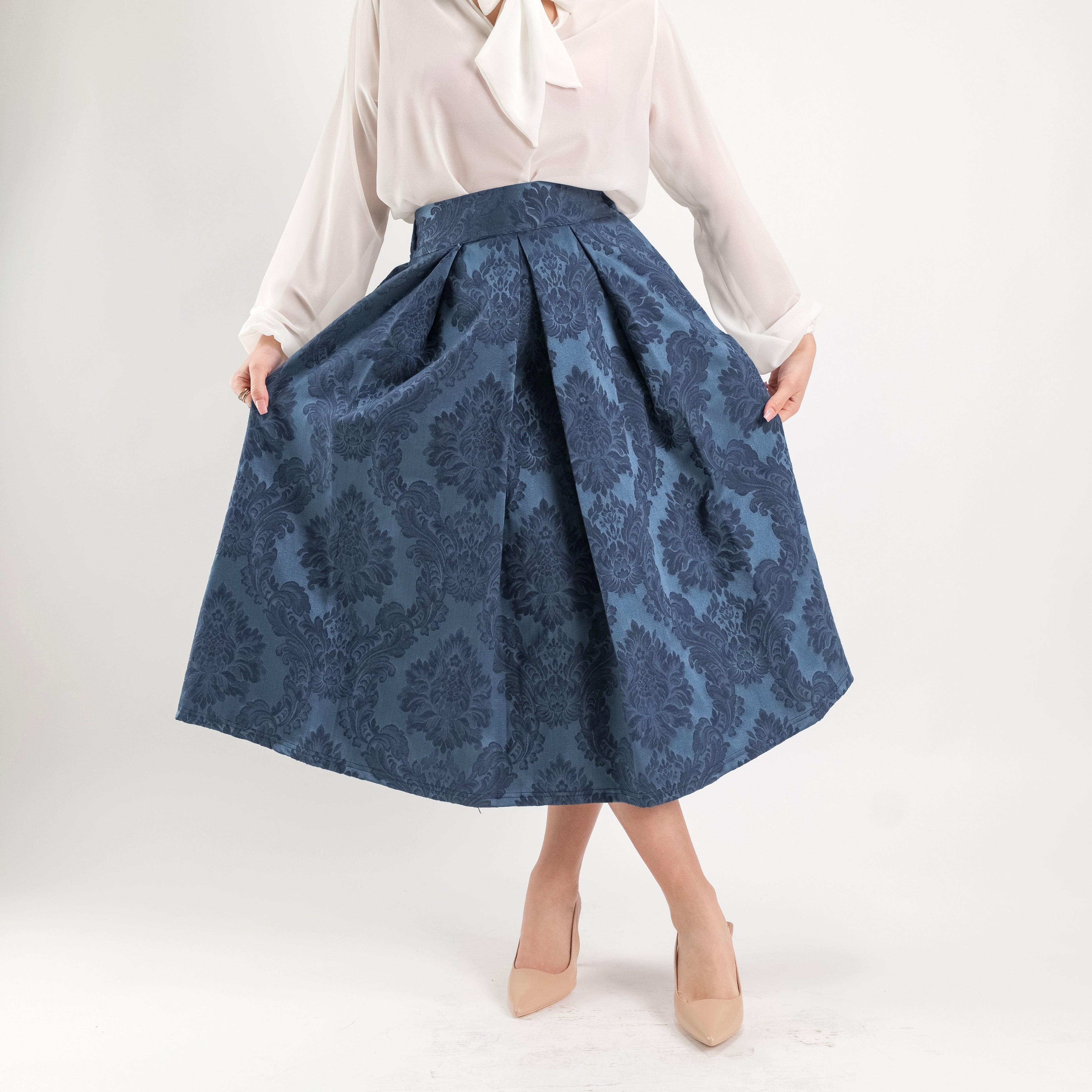 SARTORIA GONNA DAMASCO BLU