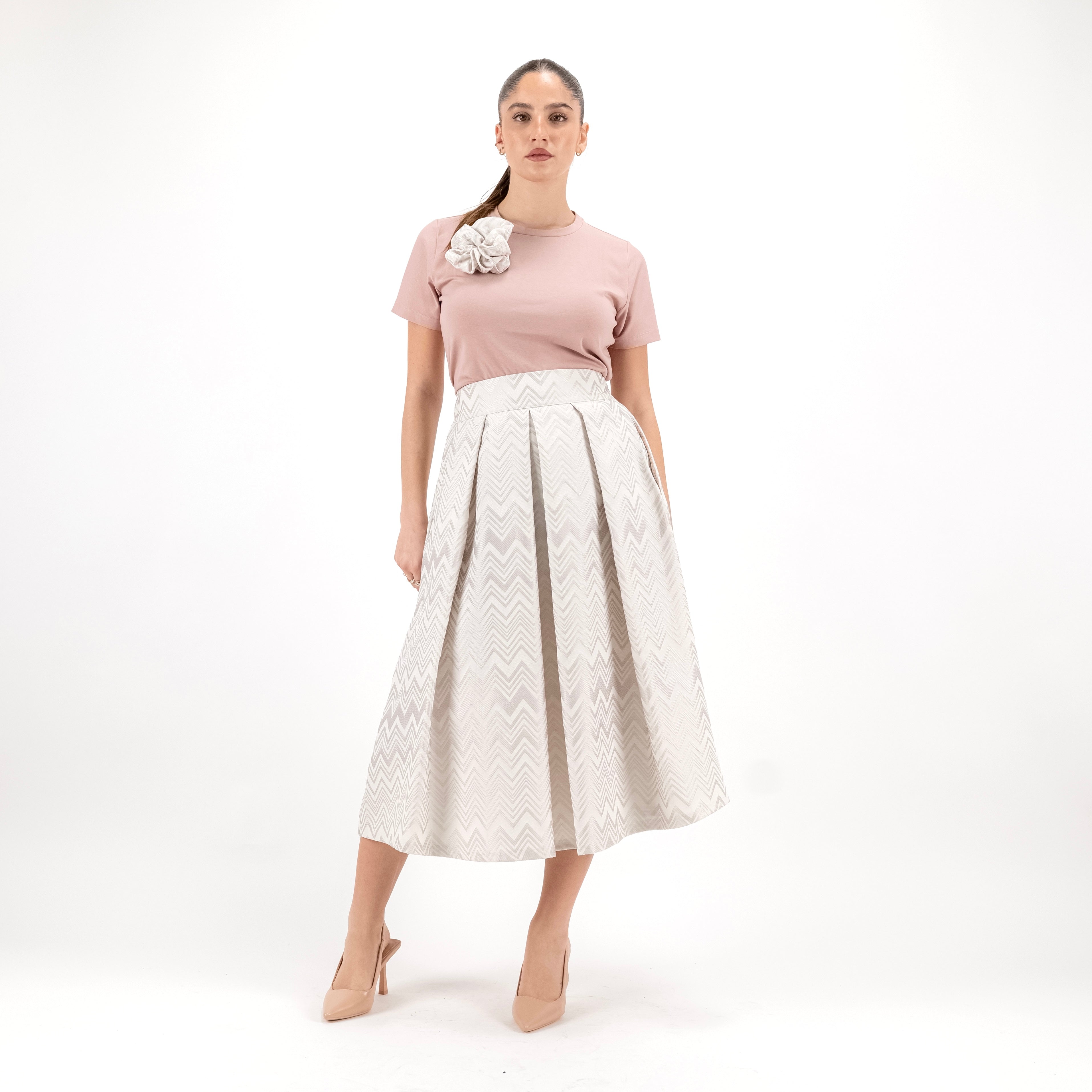 SARTORIA GONNA BROCCATO MISSONI AVORIO