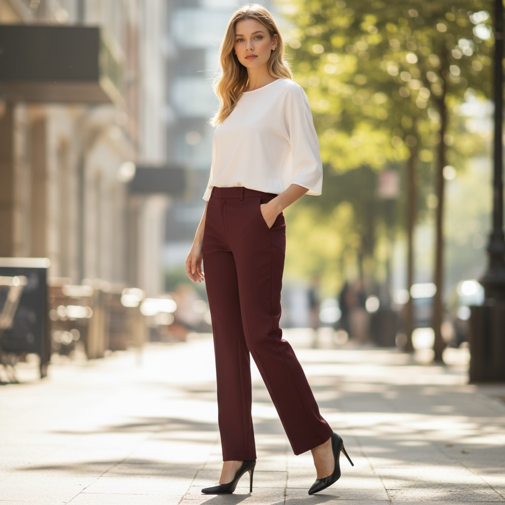 ONICA PANTALONE TROMBETTA BORDEAUX