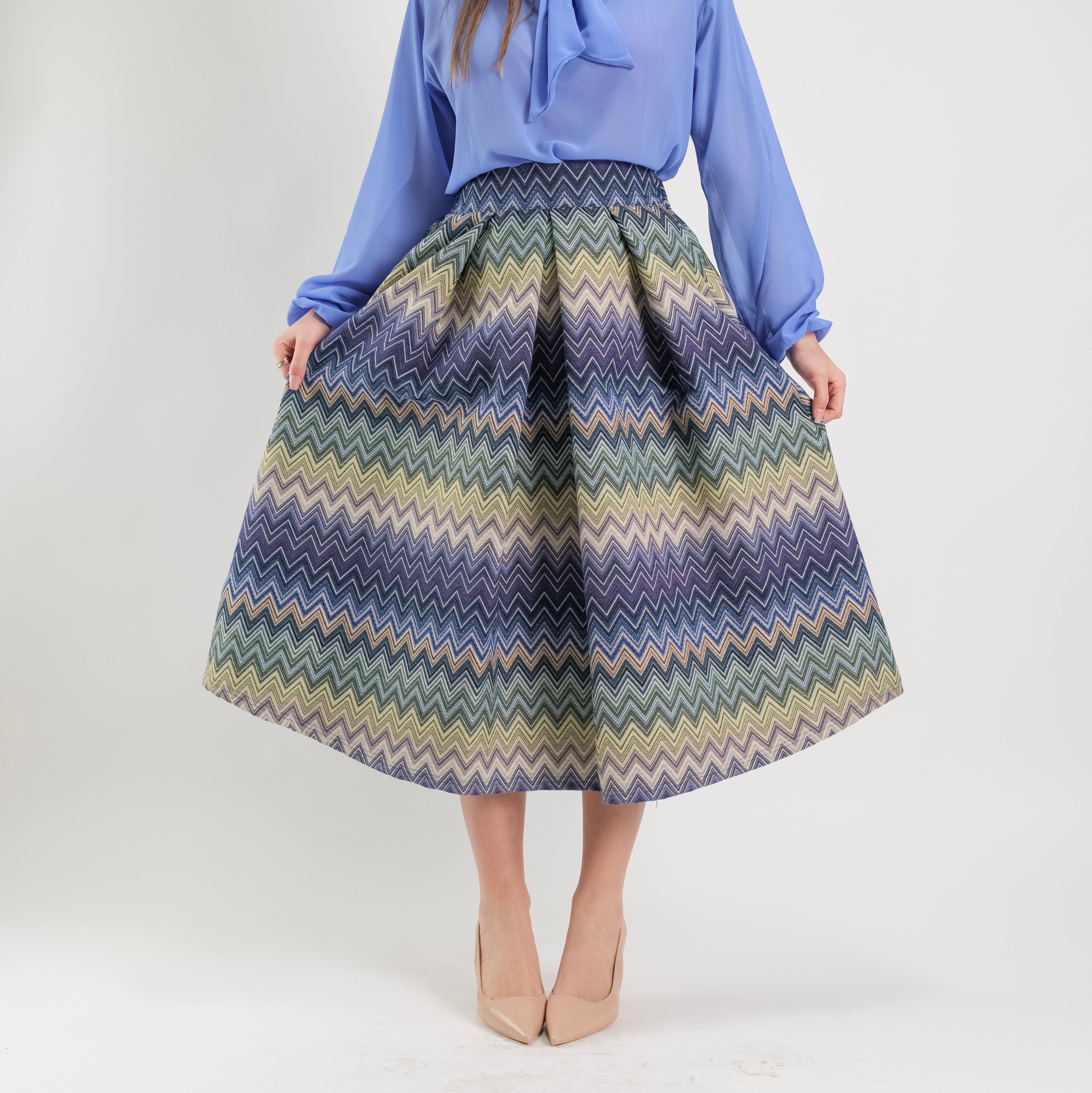 SARTORIA GONNA BROCCATO MISSONI BLU
