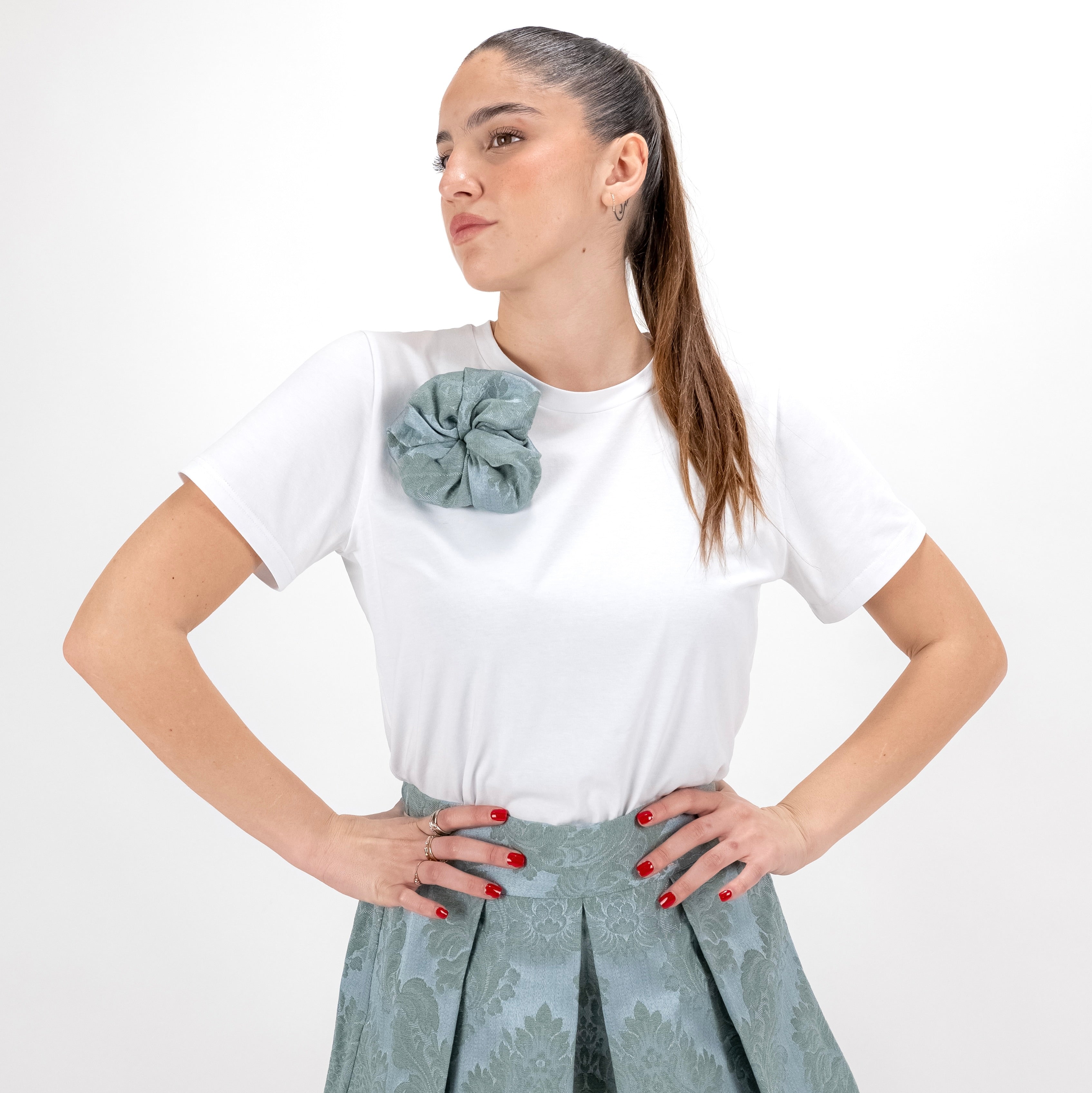 SARTORIA T-SHIRT DAMASCO MENTA