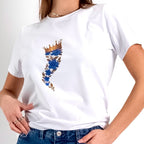 JETAIME T-SHIRT FLOWER HORN BLU