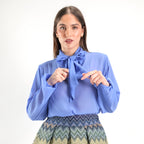 SARTORIA BLUSA FIOCCO AZZURRO