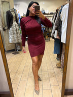 VICKYMOOD ABITO TUBE BORDEAUX