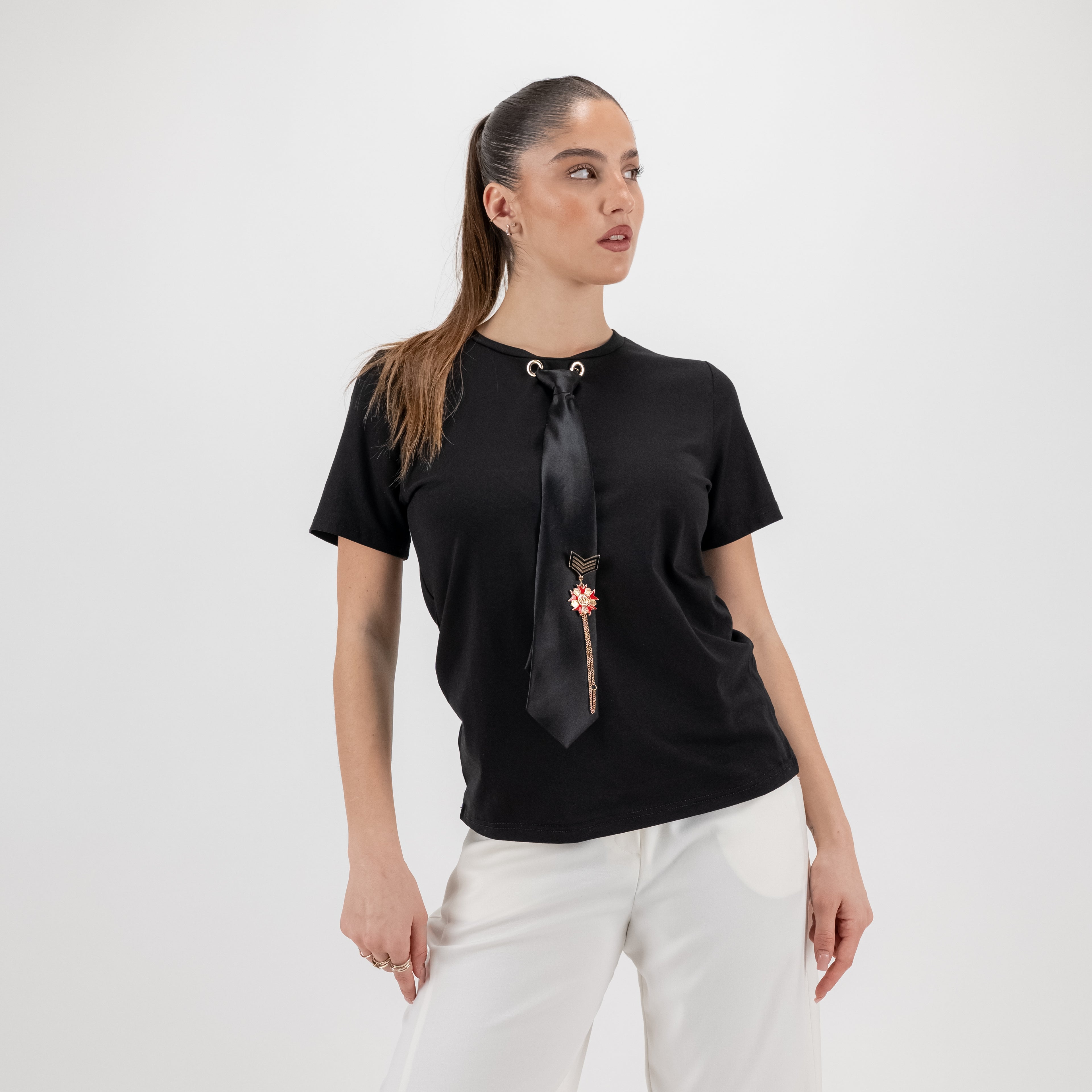 JETAIME T-SHIRT TIE&PIN  NERO