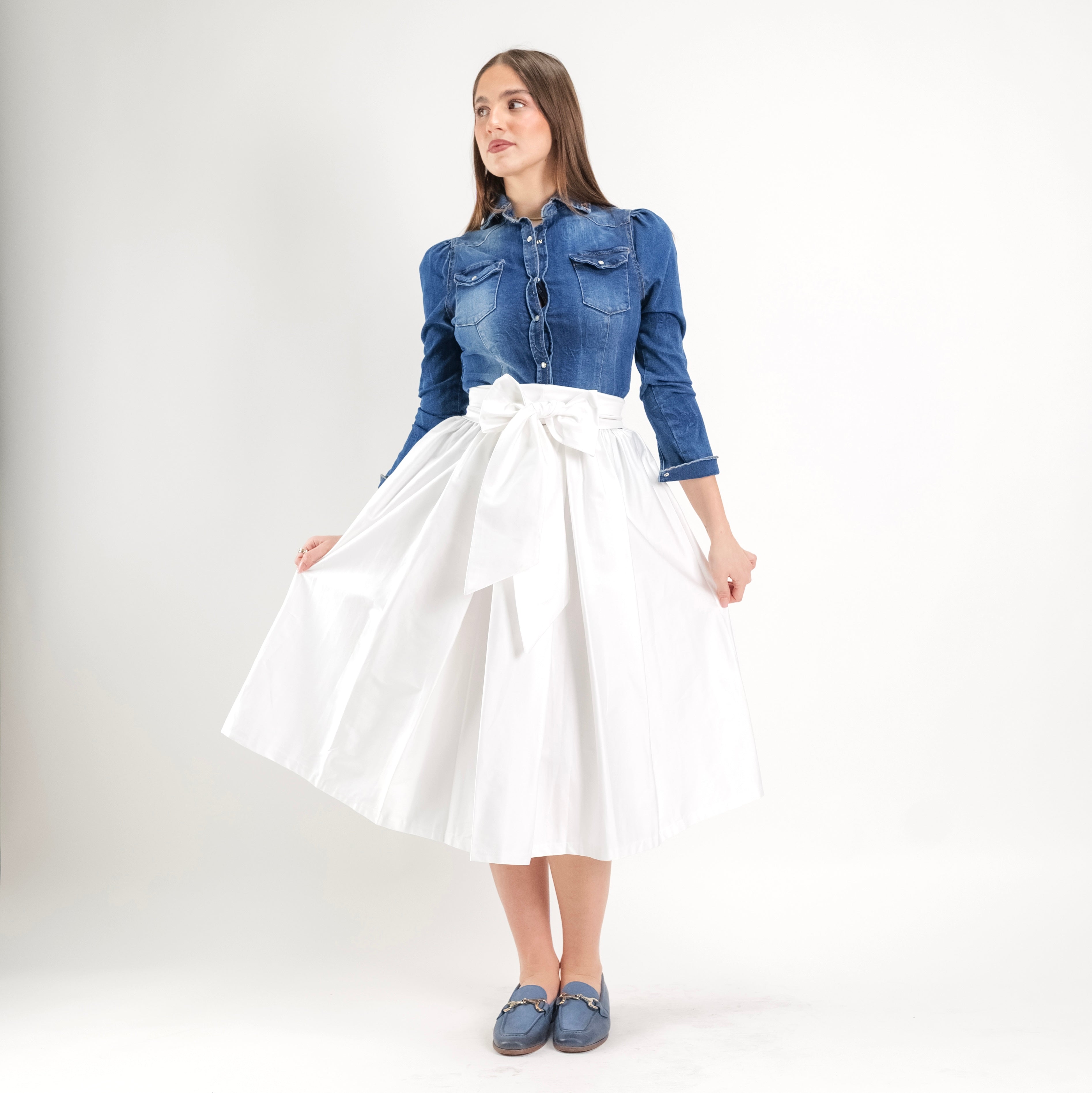 SARTORIA GONNA ECOLE BIANCO
