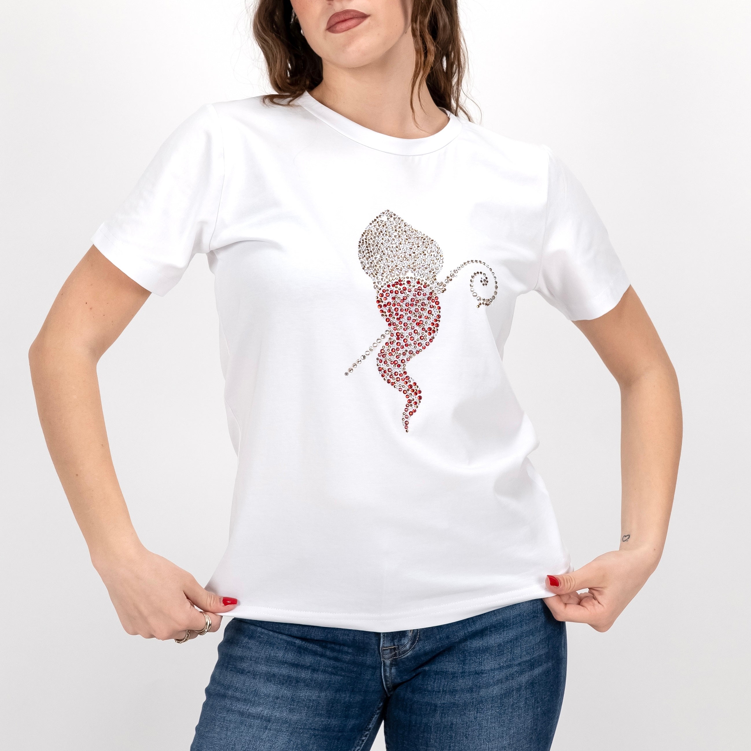 JETAIME T-SHIRT HORN STRASS SAN GENNARO