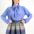 SARTORIA BLUSA FIOCCO AZZURRO