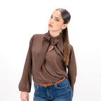 SARTORIA BLUSA FIOCCO CIOCCOLATO