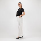JETAIME PANTALONE BARREL WOOL OFF WHITE