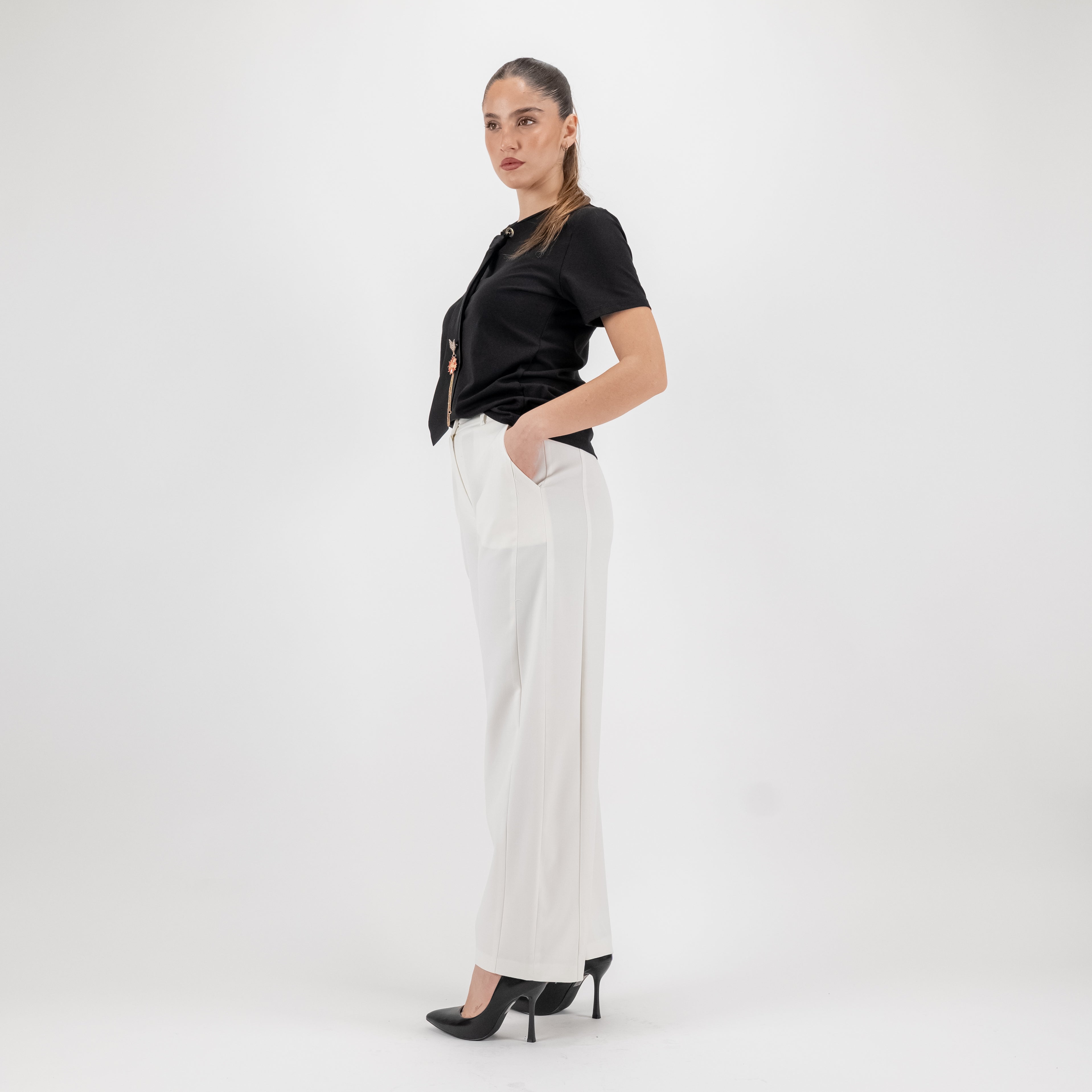 JETAIME PANTALONE BARREL WOOL OFF WHITE