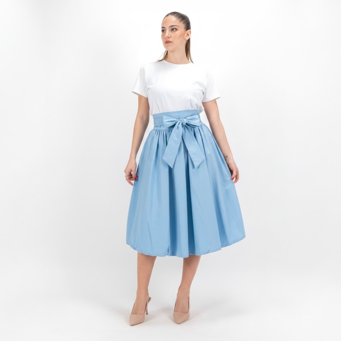 SARTORIA GONNA ECOLE AZZURRO CIELO