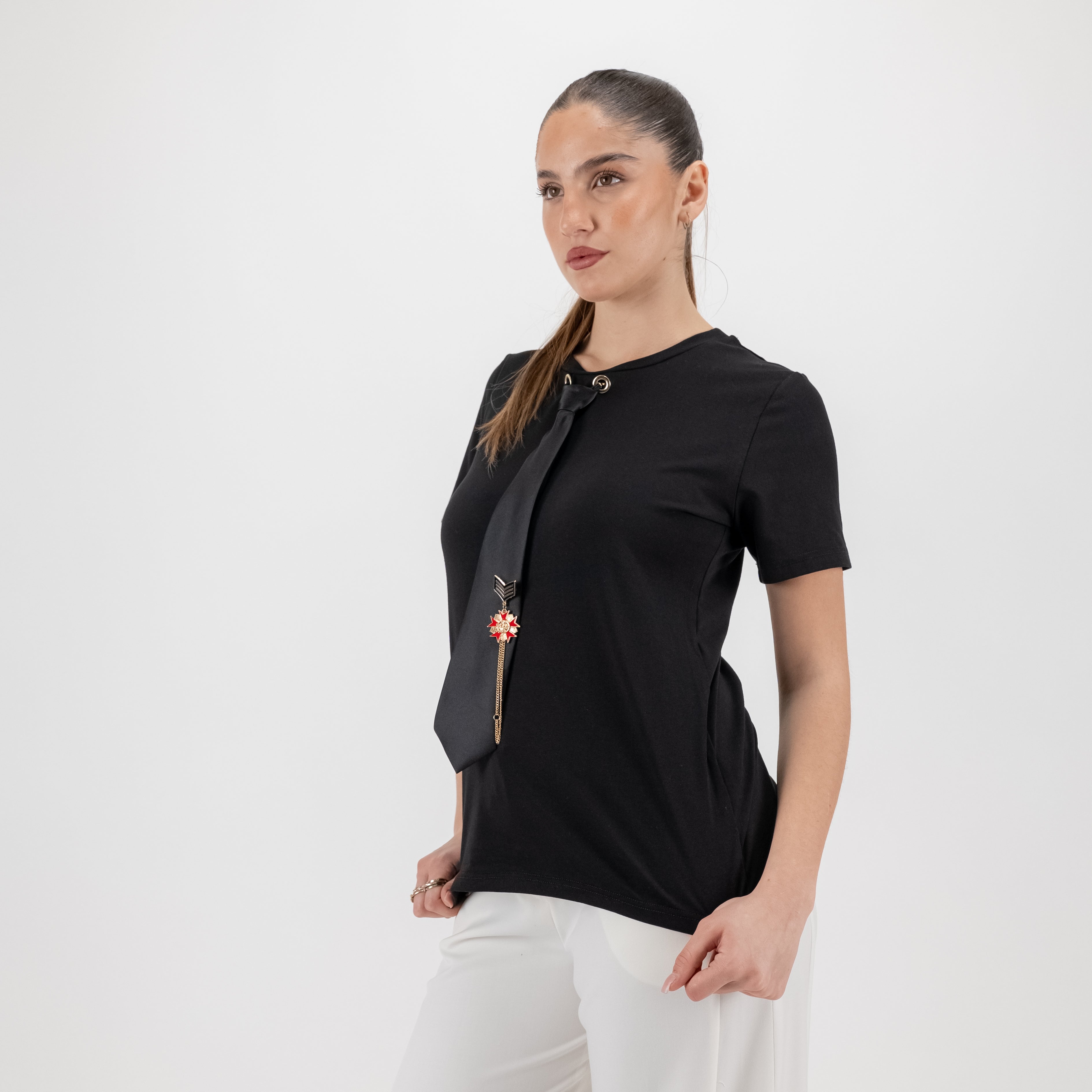 JETAIME T-SHIRT TIE&PIN  NERO