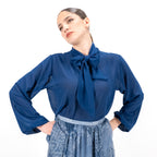 SARTORIA BLUSA FIOCCO BLU